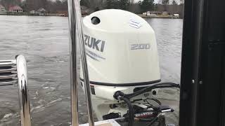 NEW 2017 Crest II 210 L TriPontoon powered by 200 hp Suzuki 4stroke [upl. by Gussman835]