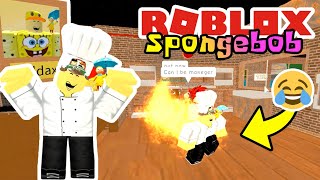 SPONGEBOB BEKERJA DI RESTORAN PIZZA 😎🤣  Roblox Spongebob Indonesia [upl. by Elyac]