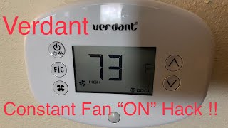 Verdant Hotel Air Conditioner Constant Fan Hack [upl. by Modla]