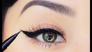 Eyeliner Makeup Tutorial for Beginners  How to Apply Liquid Eyeliner in 4 Easy Steps [upl. by Gertrud31]