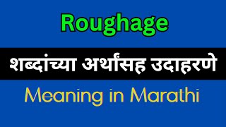 Roughage Meaning In Marathi  Roughage explained in Marathi [upl. by Meehan]