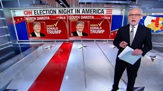 CNN 9p ET projection Trump wins 7 states Clinton 1 [upl. by Elrahc]