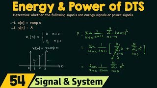 Energy and Power of DiscreteTime Signals [upl. by Pentheas697]