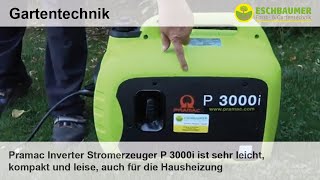 Pramac Inverter Stromerzeuger P 3000i ist sehr leicht kompakt und leise auch für die Hausheizung [upl. by Laaspere]