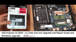 Dell Inspiron 15 3593  m2 SSD and ram Upgrade and Repair Guide and Windows upgrade [upl. by Baniez]