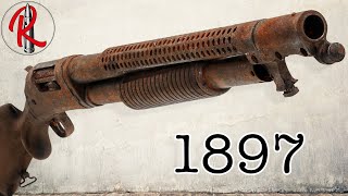 Old and ruined Winchester 1897 restoration  gun restoration [upl. by Sirroned]