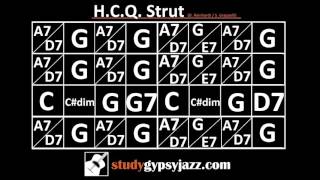 Gypsy Jazz Backing Track  Play Along  HCQ Strut [upl. by Marinelli317]