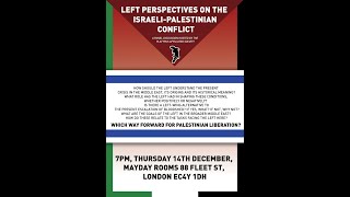 quotLeft Perspectives on the IsraelPalestine Conflictquot 121423 panel [upl. by Aivital]