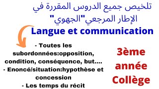 ملخص دروس الفرنسيةlangue الثالثة إعدادي Résumé des leçons de langue 3ème année collège [upl. by Haidej878]