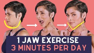 ONE JAW EXERCISE for THREE MINUTES per day to get a FIRM FACE [upl. by Garin]