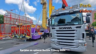 Kermis Tilburg 2024  oprijden en opbouw Deel 7 [upl. by Eleonora519]