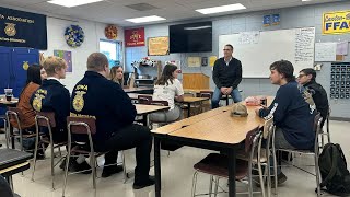 Rep Feenstra sits down with LawtonBronson FFA students to discuss the future of farmers [upl. by Anirahs]