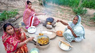 Bangali Favorite Fulko Luchi and Chicken prepared by Grandmother  Village Style Luchi amp Chicken [upl. by Morten65]