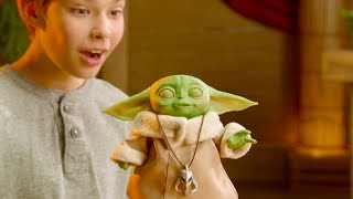 The Mandalorians Baby Yoda Comes to Life in ActualSize Animatronic Toy [upl. by Suoivatram]