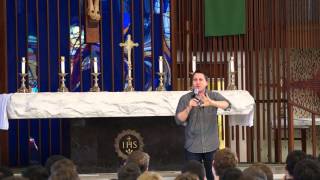 Jesuit High School Tampa Jason Evert part 3 speaking about chastity at Convocation 3 of 6 [upl. by Bennion]