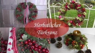 DIY  Herbstdeko I HERBST KRANZ binden  aus Moos Hagebutten Beeren Blüten  DekoideenReich [upl. by Fairman785]