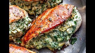 Spinach Artichoke Stuffed Chicken [upl. by Aneles595]