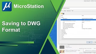 Working with DWG files in MicroStation  Part 5 Saving to DWG Format [upl. by Ainuj786]