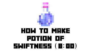 Minecraft How to Make Potion of Swiftness800 [upl. by Zavras464]