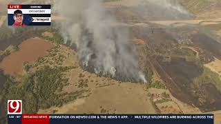 News 9 Weather Team Tracks Wildfires In Central Oklahoma [upl. by Nyvets]