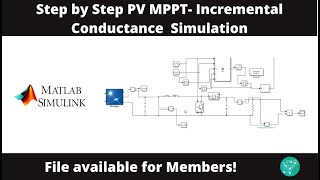 PV MPPT Incremental Conductance on Simulink  MATLAB  StepbyStep [upl. by Llereg]