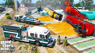 MASSIVE Train Derailment Fire in GTA 5 [upl. by Morgana982]