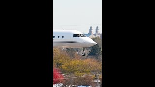 CLOSEUP Bombardier CL604 Challenger landing MDW 11012019  The Curious Spotter Shorts [upl. by Bernat354]