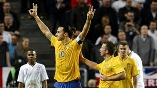 Zlatan Ibrahimovic completes hattrick with free kick for Sweden v England [upl. by Seem37]