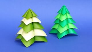 Quick and Easy Origami Christmas Tree 🎄 DIY Tutorial [upl. by Kilk167]