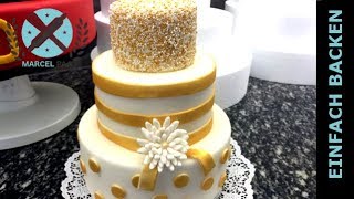 3stöckige moderne Hochzeitstorte super einfach I Hochzeitstorte selber backen [upl. by Aicillyhp414]