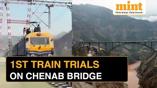 First Train Trial On Chenab Rail Bridge Successful  Why This Is A Gamechanger For JampK [upl. by Xuaegram]