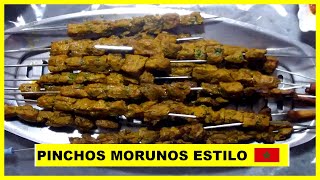 PINCHOS MORUNOS CASEROS  Recetas de comida tipica de Marruecos [upl. by Neehsas371]