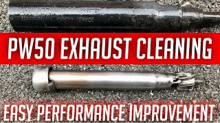 How to clean an exhaust on a Yamaha PW 50 Easy Full Exhaust Tutorial [upl. by Sherris]