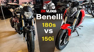 Benelli TNT 150i vs 180s 2021  Comparison video [upl. by Ynaffet]