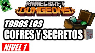 TODOS los SECRETOS y COFRES  Costa Calamar Nivel 1  MINECRAFT DUNGEONS  ALVIPAX [upl. by Acinomahs109]