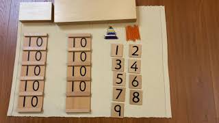 Montessori Mathematics Seguin Board A Matching number cards and quantities 1119 [upl. by Eel]