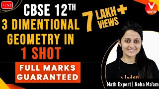 3D Geometry Class 12 in 1 Shot By Neha Agrawal  12th Boards  Full Marks Guaranteed  Vedantu Math [upl. by Demeter]