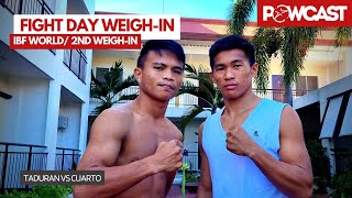 CUARTO vs TADURAN 2nd Day WEIGHIN  IBF WORLD MINIMUM WEIGHT CHAMPIONSHIP  PHILIPPINES [upl. by Myna]