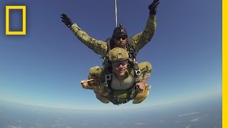 Hero War Dog Skydives with Soldier  National Geographic [upl. by Raybin21]