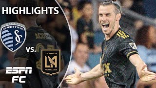 Gareth Bale scores in LAFC’s 20 win vs Sporting KC  MLS Highlights  ESPN FC [upl. by Lacim794]