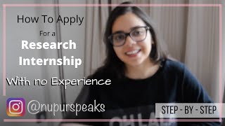 How To Apply For Research Internships With No Experience  Step by Step [upl. by Bui]