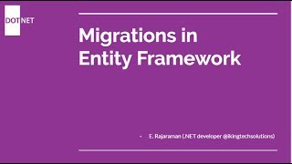 Entity Framework  Migrations in SQL Server Database [upl. by Ainez]