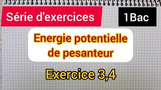 énergie potentielle de pesanteur série dexercices  1Bac [upl. by Aset]