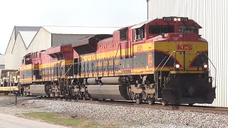 3Y Emergency Braking of Military Train with KCS Units Hull  Elberton GA 09082016 ©mbmars01 [upl. by Assirolc]