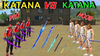 Katana vs Katana Skin Fight 😈 NOOB vs PRO New KATANA SKIN Challenge 😎⚡ Garena Free Fire 🔥 Y GAMING [upl. by Tiphani51]