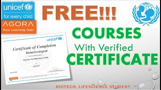 UNICEFs FREE online COURSES  International CERTIFICATE  Biotech Lifescience student must Enroll [upl. by Enorel643]