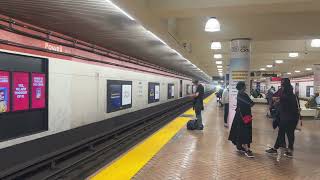 Both 8 Yellow Line Antioch amp Blue Line Dublin Pleasanton Train at Powell Street Station SF CA [upl. by Alusru703]