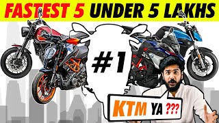 Top 5 Fastest Bikes In India 2021  Under 5 lakhs  KTM 390 Adventure  Benelli  Ninja 400  BMW [upl. by Noleta714]