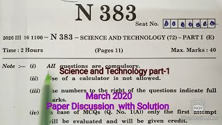 Science1 March 2020 Board Exam Paper Discussion amp Solution Class10 SSC 10th Science and Technology 1 [upl. by Aleacem682]