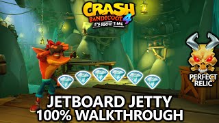 Crash Bandicoot 4  100 Walkthrough  Jetboard Jetty  All Gems Perfect Relic [upl. by Nevram98]